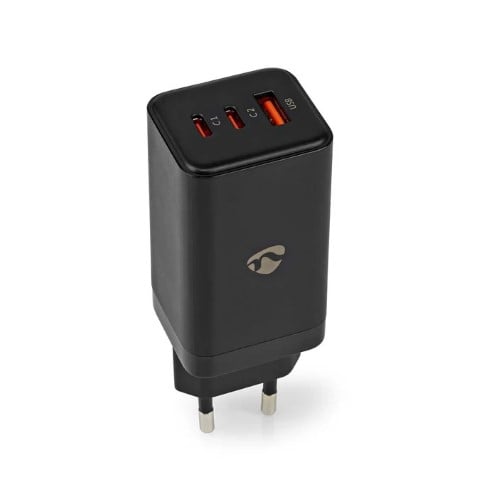 Nedis Chargeur GaN Power Delivery 65W - 3 ports - Noir (WCGPD65W100BK) - Achat / Vente Chargeur sur grosbill.com - 4