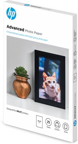 HP Paper Photo/Adv Glossy 10x15 bdl 25sh - Achat / Vente sur grosbill.com - 1