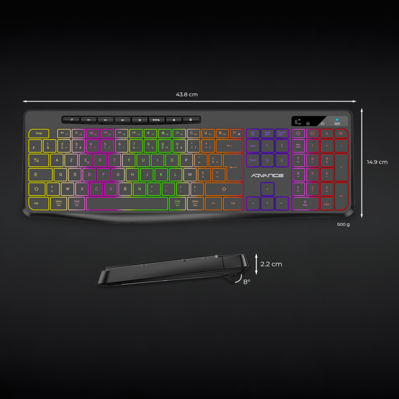 Advance R-TYPE Noir Sans fil/RGB/Batterie/IPX4/Win et Mac - Clavier PC - 7