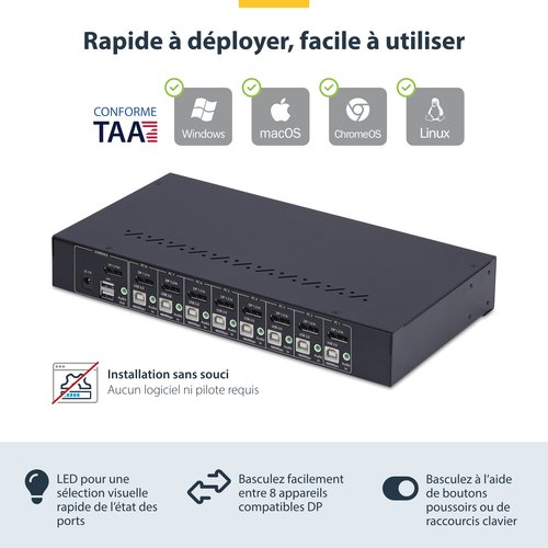 COMMUTATEUR KVM DISPLAYPORT 8 - Achat / Vente sur grosbill.com - 6