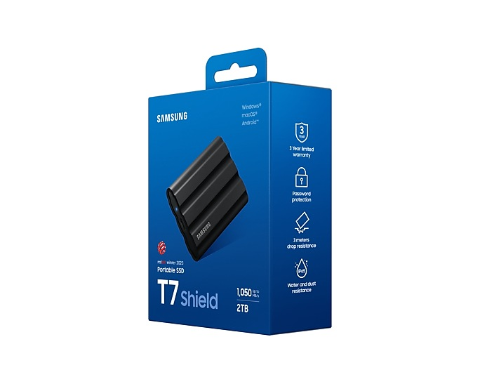 Samsung T7 SHIELD 2To Black (MU-PE2T0S/EU) - Achat / Vente Disque SSD externe sur grosbill.com - 10