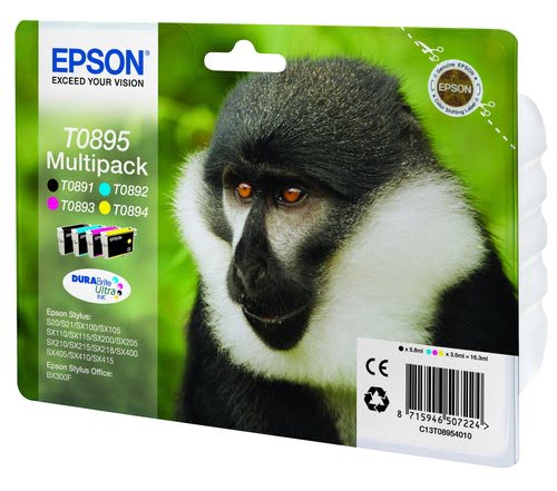 Epson - Noir, Cyan, Magenta, Jaune - C13T08954020 - Achat / Vente Consommable imprimante sur grosbill.com - 1