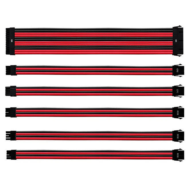 Cooler Master Kit câbles tressés (Red/Black) CMA-NEST16RDBK1-GL (CMA-NEST16RDBK1-GL) - Achat / Vente Accessoire alimentation sur grosbill.com - 0