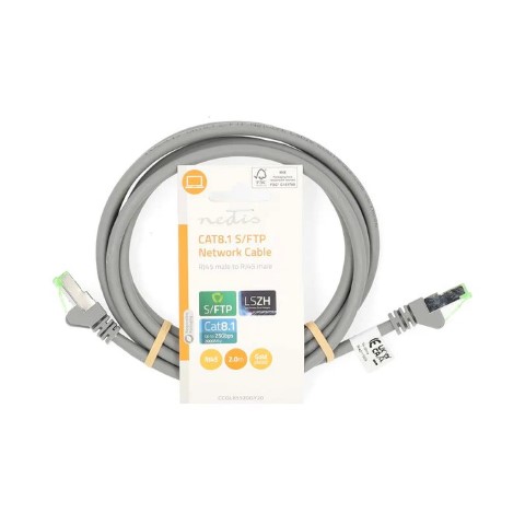 Câble RJ45 Cat8.1 S/FTP - 2m - Gris - Connectique réseau - 0