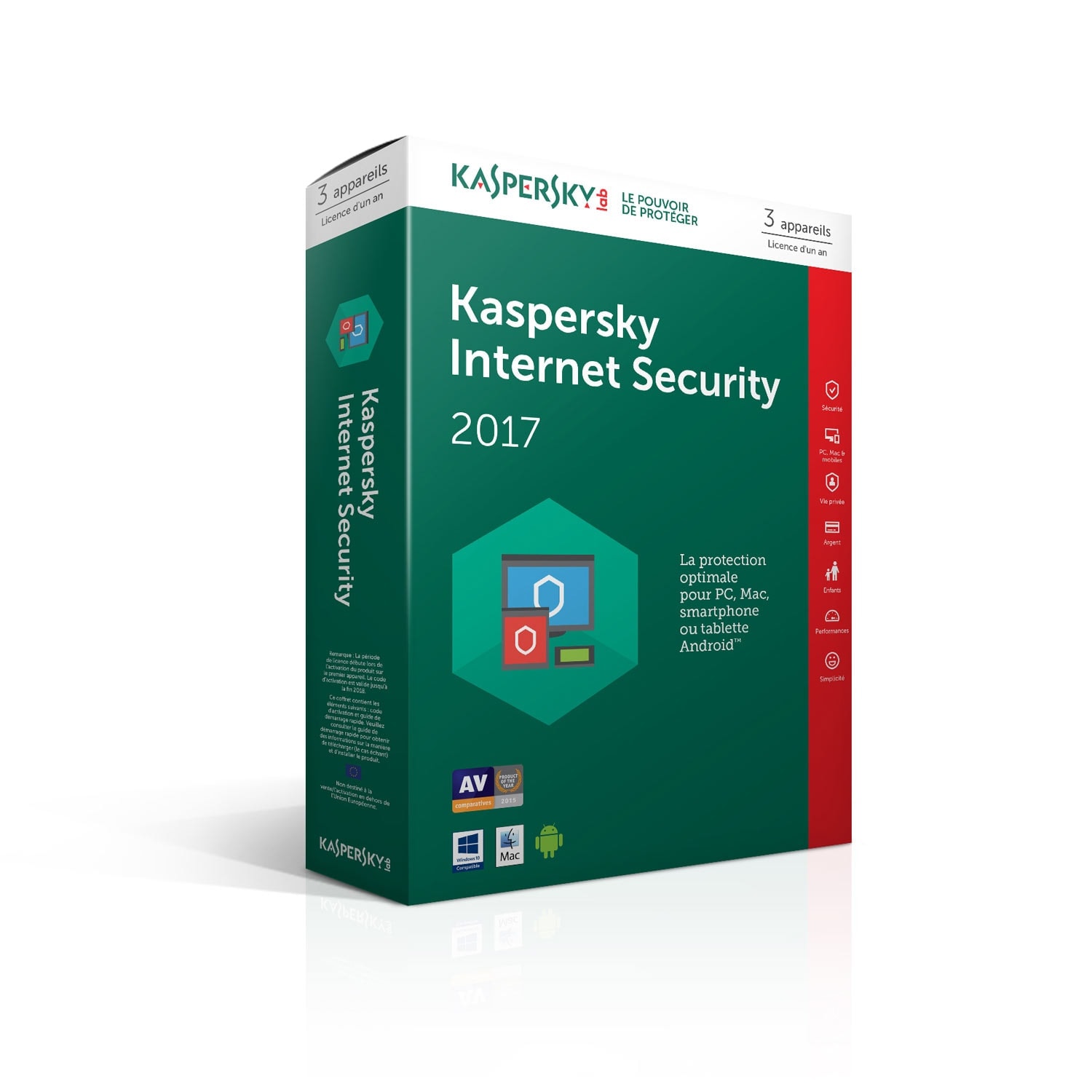Kaspersky Internet Security 2017 - 1 An / 3 PC - Logiciel sécurité - 0