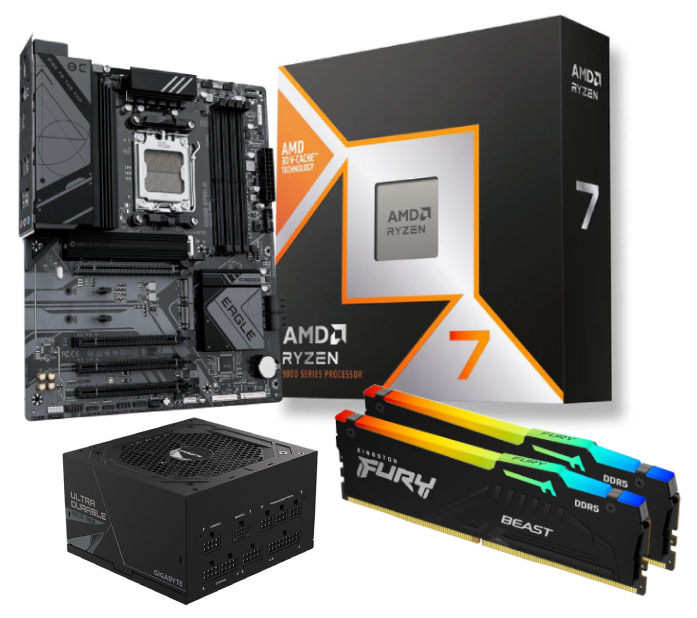 B650EAGLE+R7 9800X3D+Fury Beast 32Go+UD850GM-PG5 - grosbill.com - 0