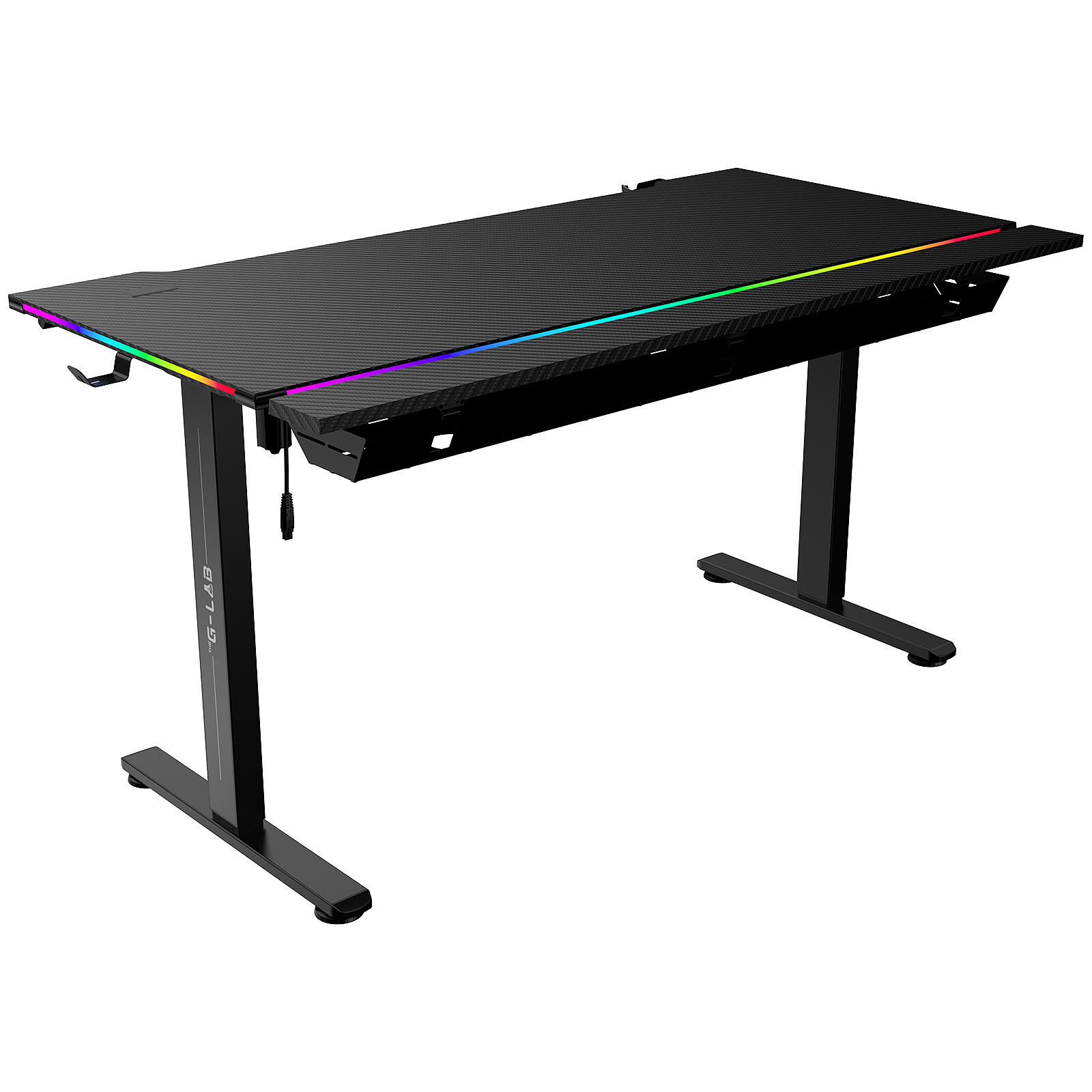 The G-LAB K-Desk Platinium RGB - Bureau motorisé RGB - Assis debout - Noir  (K-DESK-PLATINIUM) - Achat / Vente Bureau sur grosbill.com - 1
