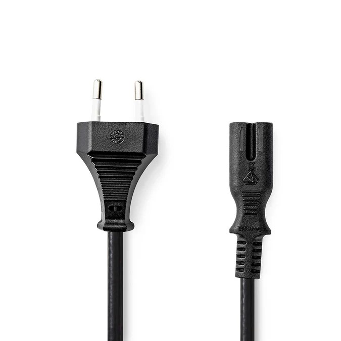 Câble Euro Masculin vers IEC-320-C7 - 2m - Noir - Connectique PC - 2