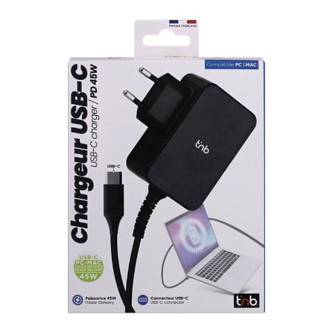 T'nB Chargeur universel USB-C - 45W - 1.8m - Noir (CHNBTC45W) - Achat / Vente Chargeur sur grosbill.com - 1
