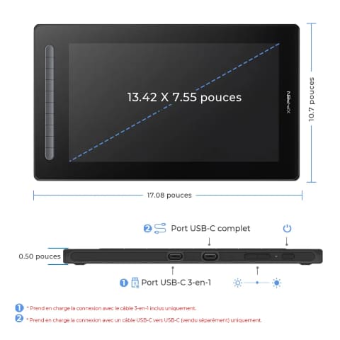 XPPEN Artist 16 2nd/5080LPI/16"/Noir - Tablette graphique XPPEN - 5