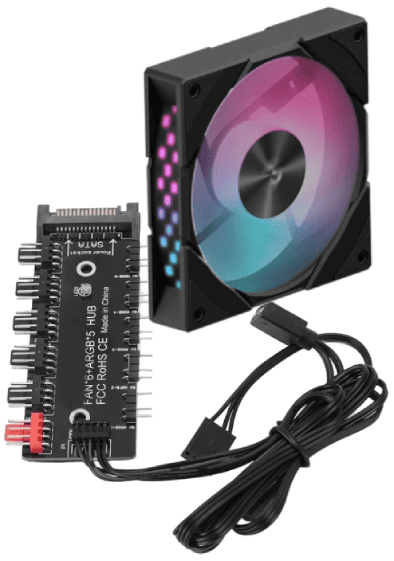 Deepcool CG580 FAN HUB Noir + HUB R-EDF120-BKAPR86-G-1 - Ventilateur boîtier - 0