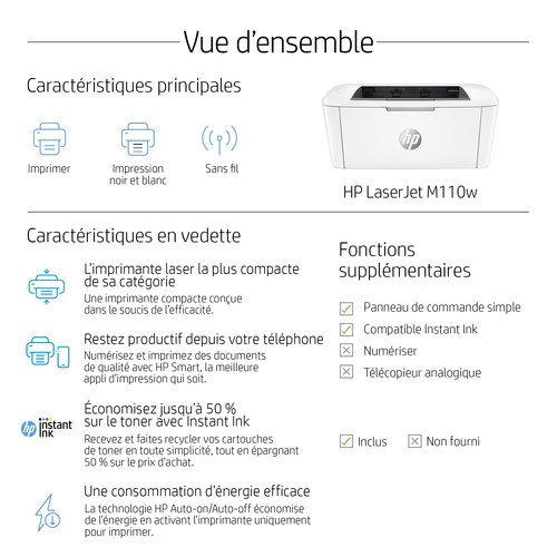  LaserJet M110w   (7MD66F#B19) - Achat / Vente sur grosbill.com - 9