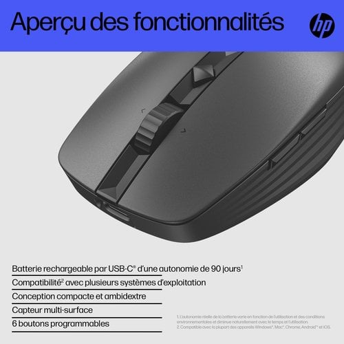 HP 715 RECHBL Mult-Dvc Bluetooth Mouse E - Achat / Vente sur grosbill.com - 14