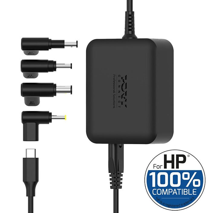 Port 	 Alimentation secteur GaN 100W HP - 4 embouts - Noir (904100HPEU) - Achat / Vente Chargeur sur grosbill.com - 0