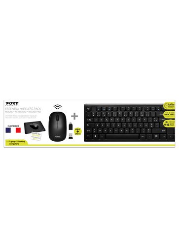 Port ESSENTIEL SANS FIL souris+clavier+tapis USB-C/A - Pack Clavier/Souris - 3