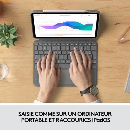 Logitech Combo Touch for iPad Pro 11-inch (1st, 2nd, and 3rd generation) Gris - Clavier PC - 8