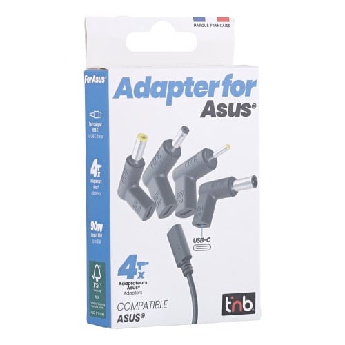 T'nB 4 Embouts chargeurs USB-C vers ASUS - Noir (CHTIPAS) - Achat / Vente Chargeur sur grosbill.com - 1
