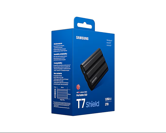 Samsung T7 SHIELD 2To Black (MU-PE2T0S/EU) - Achat / Vente Disque SSD externe sur grosbill.com - 9