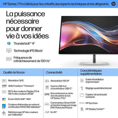 727pu - 27" QHD 120Hz IPS USB-C Thunderbolt 4 - Achat / Vente sur grosbill.com - 9