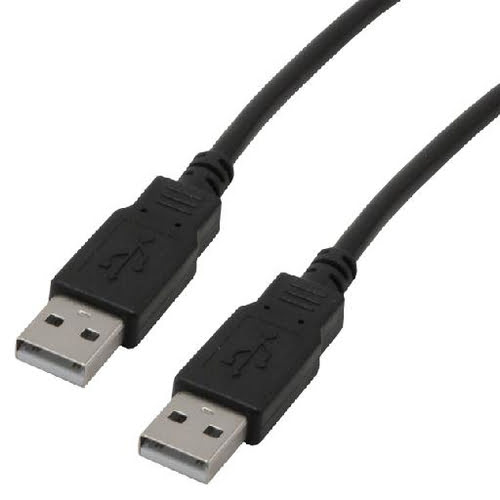 USB 2.0 cable A/A male - 2m Black - Achat / Vente sur grosbill.com - 0