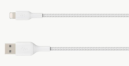 Lightning to USB-A Cable Braided 1M Whit - Achat / Vente sur grosbill.com - 0