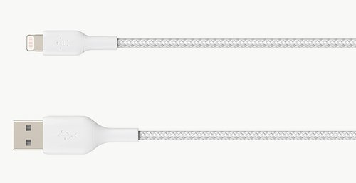 Belkin Lightning to USB-A Cable Braided 1M Whit