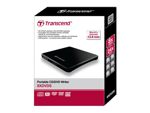 Transcend USB2 Externe Slim  Noir 8x - Graveur - grosbill.com - 1