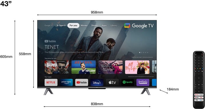 TCL 4K QLED 43QLED770 - Wifi/BT  - TV TCL - grosbill.com - 5
