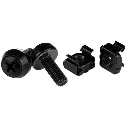 StarTech M6 Screws & Cage Nuts - 50 Pack Black