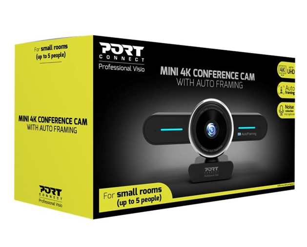 Port Mini caméra de conférence 4K Stéréo/Noir - Webcam - 4