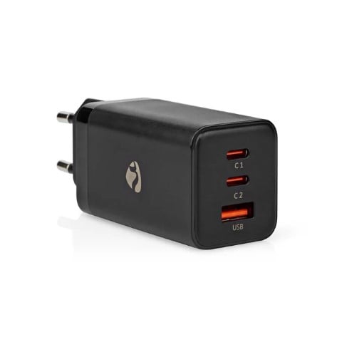Nedis Chargeur GaN Power Delivery 65W - 3 ports - Noir (WCGPD65W100BK) - Achat / Vente Chargeur sur grosbill.com - 3