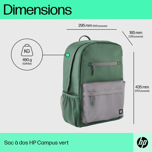HP Campus Green Backpack - Achat / Vente sur grosbill.com - 3