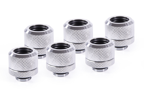 Alphacool Pack de 6 Fitting pour Tube rigide Argent 14mm