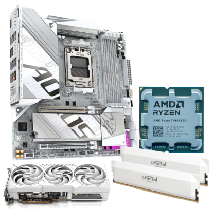 9070 Pure + 9800X3D + B850M W + 2x16Go W - grosbill.com - 0