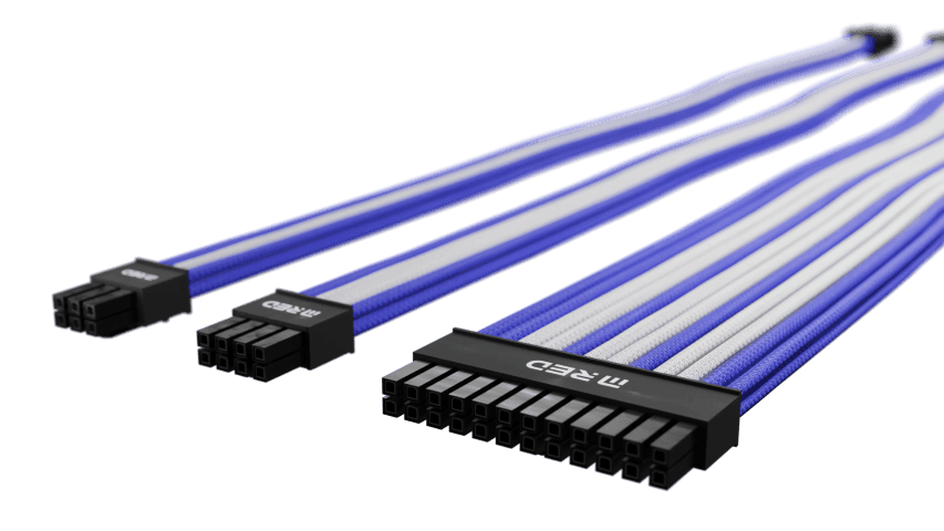 M.RED Kit extension 7 Câbles tressés Ultimate - Blanc Bleu (KEX-01WU) - Achat / Vente Accessoire alimentation sur grosbill.com - 6