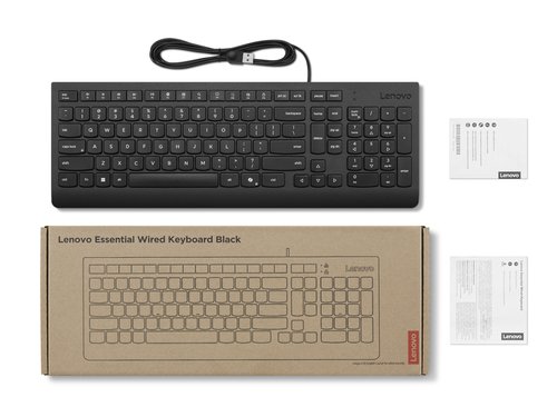 LENOVO ESSENT.WIRED KEYBOARDUK - Achat / Vente sur grosbill.com - 2