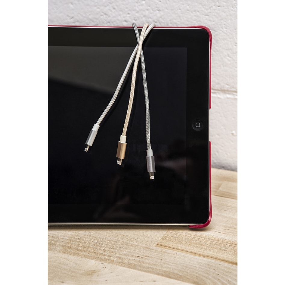 Cable renforcé Lightning 1m - Argent - Accessoire téléphonie DCU Technologic - 2