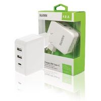 Grosbill Chargeur mural 3 ports - 2xUSB-A - USB-C - Blanc (CH-016WH) - Achat / Vente Chargeur sur grosbill.com - 0