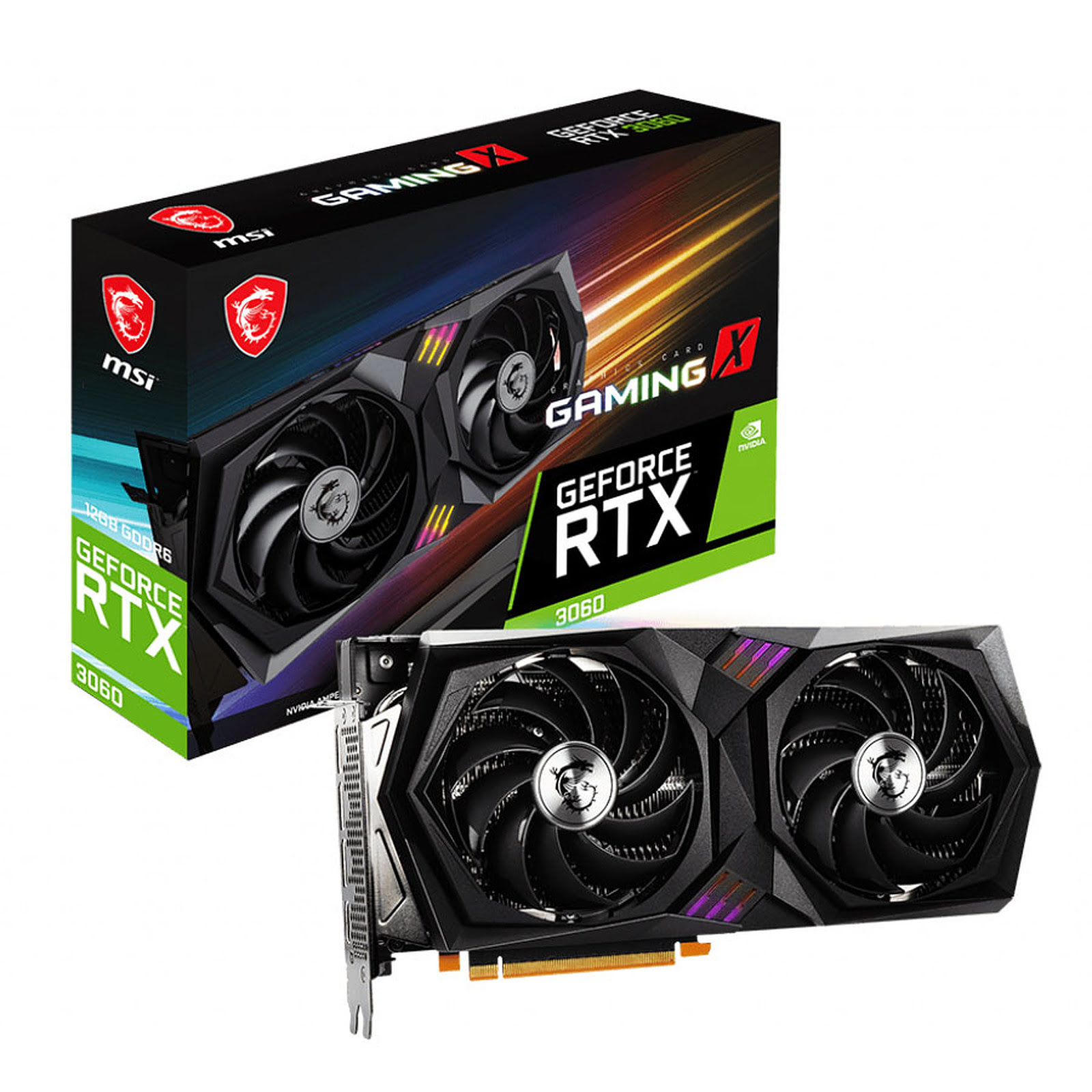 MSI RTX 3060 GAMING X 12G LHR  - Carte graphique MSI - grosbill.com - 0