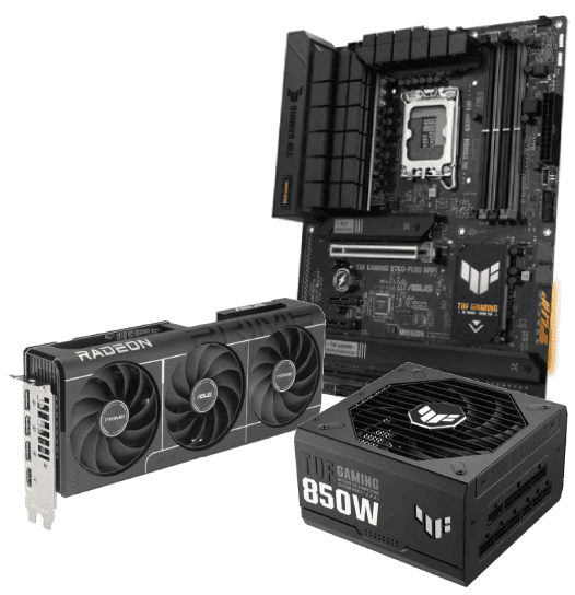PRIME 9070 16G OC + 850W 3.1 Gold + B760 WIFI - grosbill.com - 0