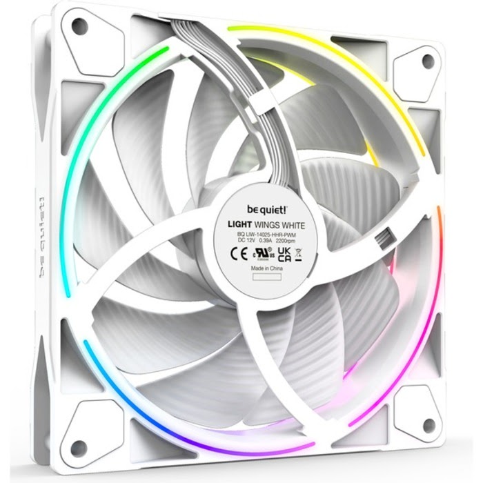 be quiet! Light Wings 140mm PWM ARGB Kit x3 Blanc - Ventilateur boîtier - 1
