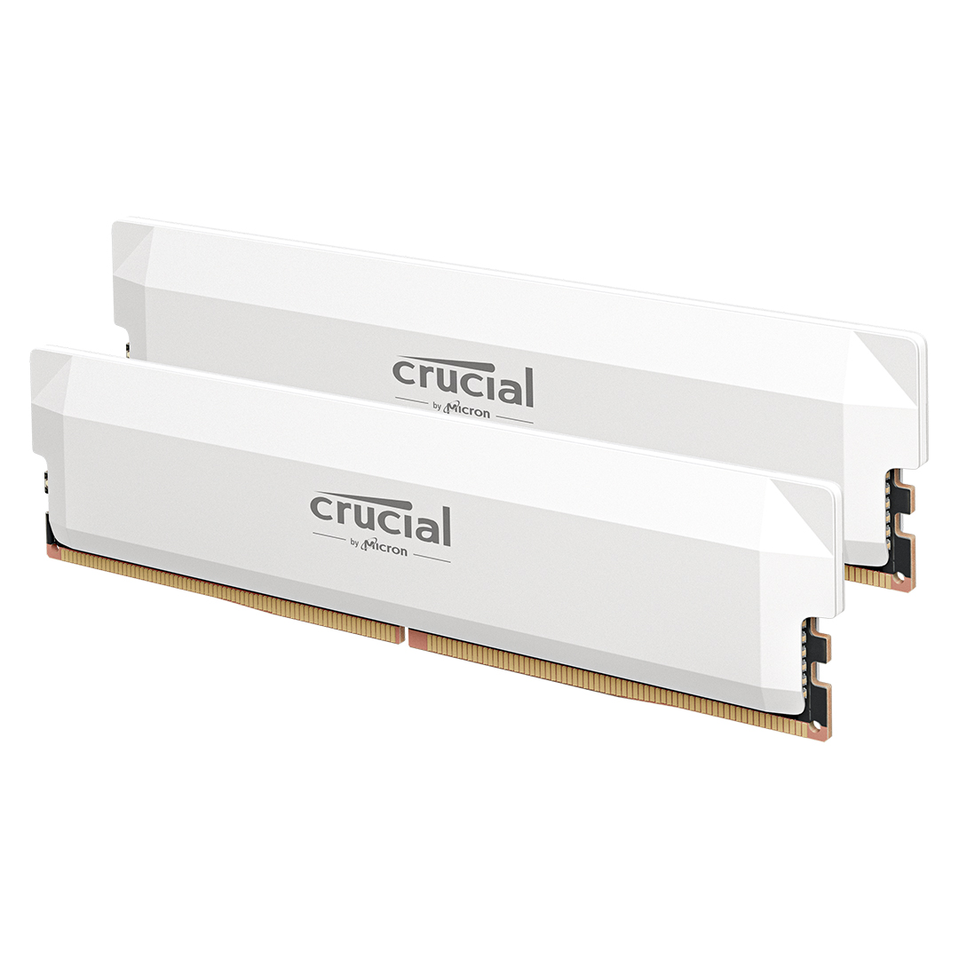 Crucial Pro Overclocking 64Go (2x32Go) DDR5 6000MHz CL40 Blanc - Mémoire PC Crucial sur grosbill.com - 1