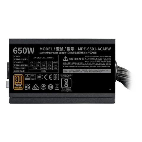 Cooler Master Europe B.V. 80+ Bronze (3.1 650W) - Alimentation - 2