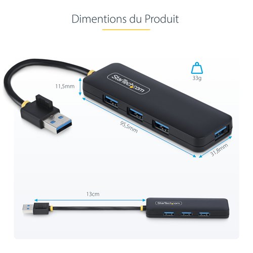 HUB USB-A 4 PORTS 5GBPS MINI - Achat / Vente sur grosbill.com - 15