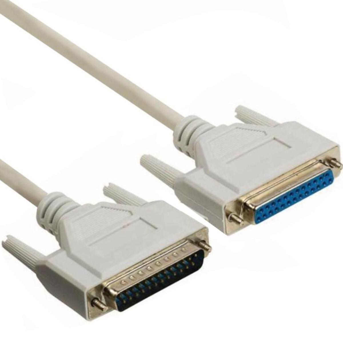 Câble DB25 moule mâle/femelle - 1.8m - Blanc - Connectique réseau - 0