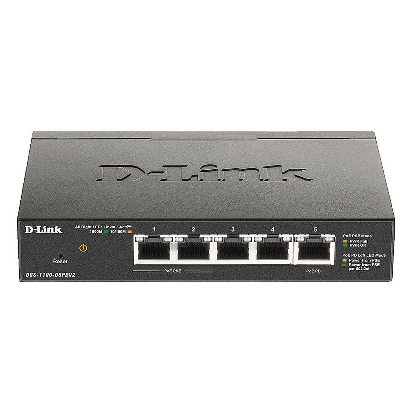 Switch D-Link 5 ports 10/100/1000 - DGS-1100-05PDV2  - grosbill.com - 0