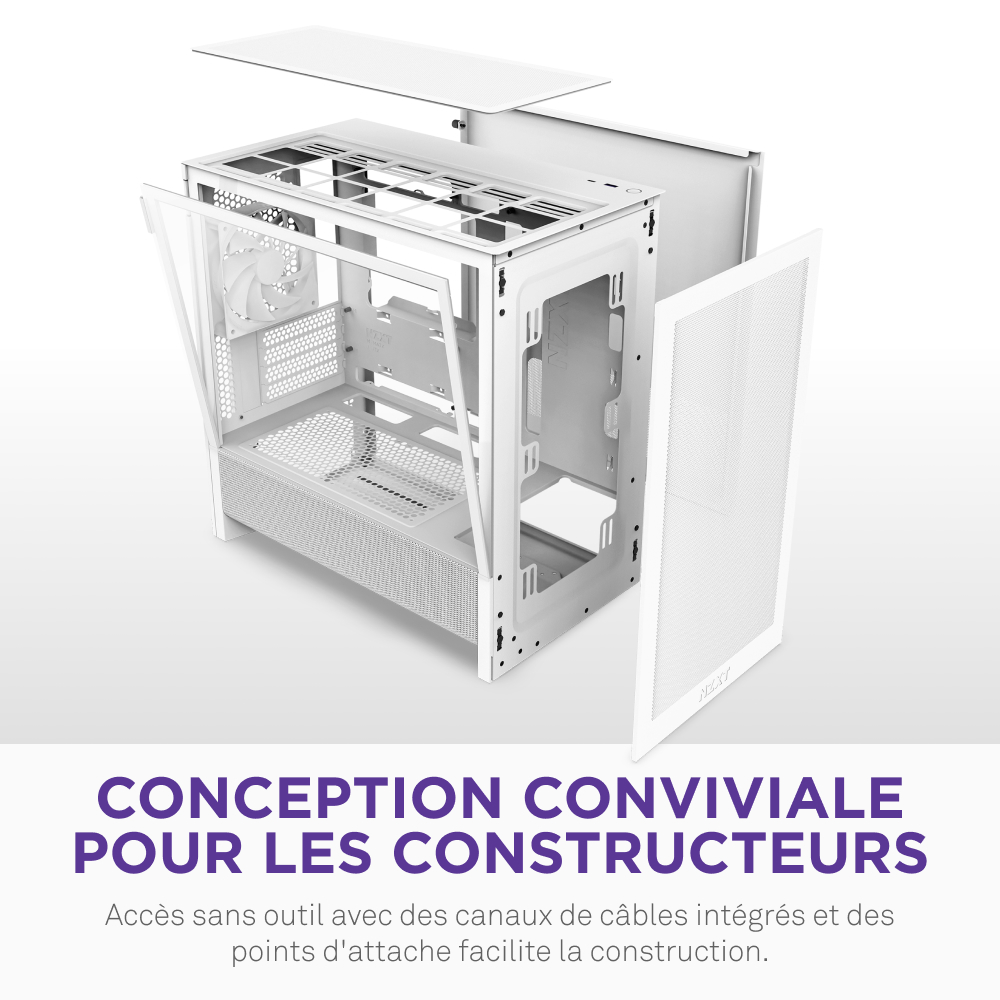 NZXT H3 Flow Blanc Blanc - Boîtier PC NZXT - grosbill.com - 11