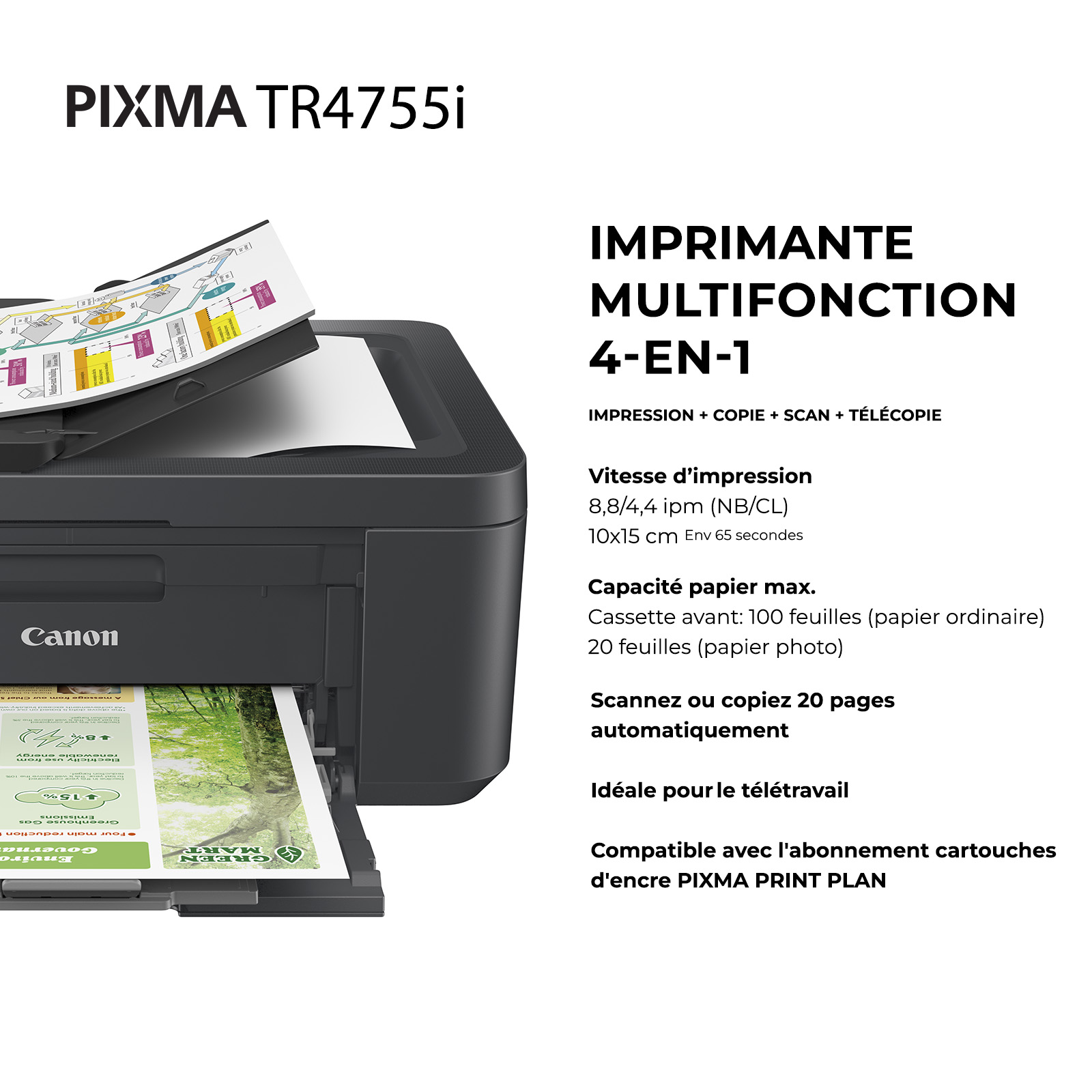 Imprimante multifonction Canon PIXMA TR4755i Black - grosbill.com - 1