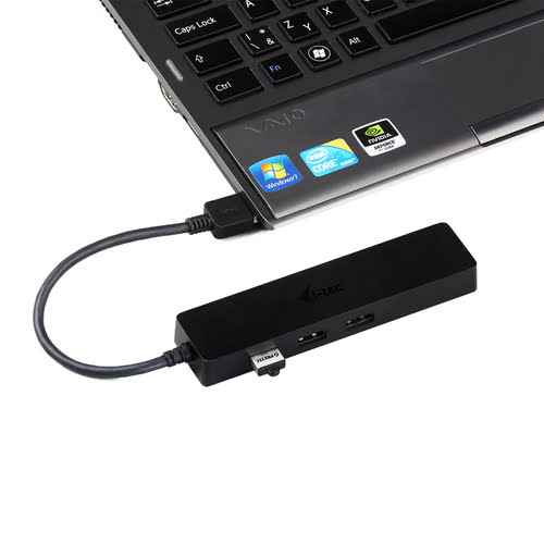 I-TEC USB 3.0 Slim HUB 3 Port with Gigabit Ethernet Adapter ideal for Notebook Ultrabook Tablet PC s - Achat / Vente sur grosbill.com - 3