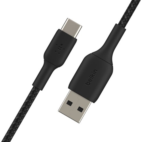 USB-A to USB-C Cable Braided 3M Black - Achat / Vente sur grosbill.com - 1